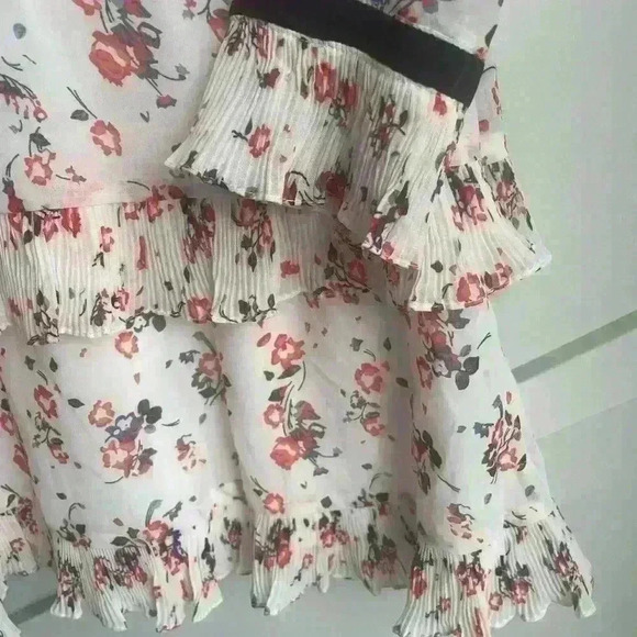 Lulus Floral to See White Floral Print Long Sleeve Mini Dress Short size S - Picture 6 of 13